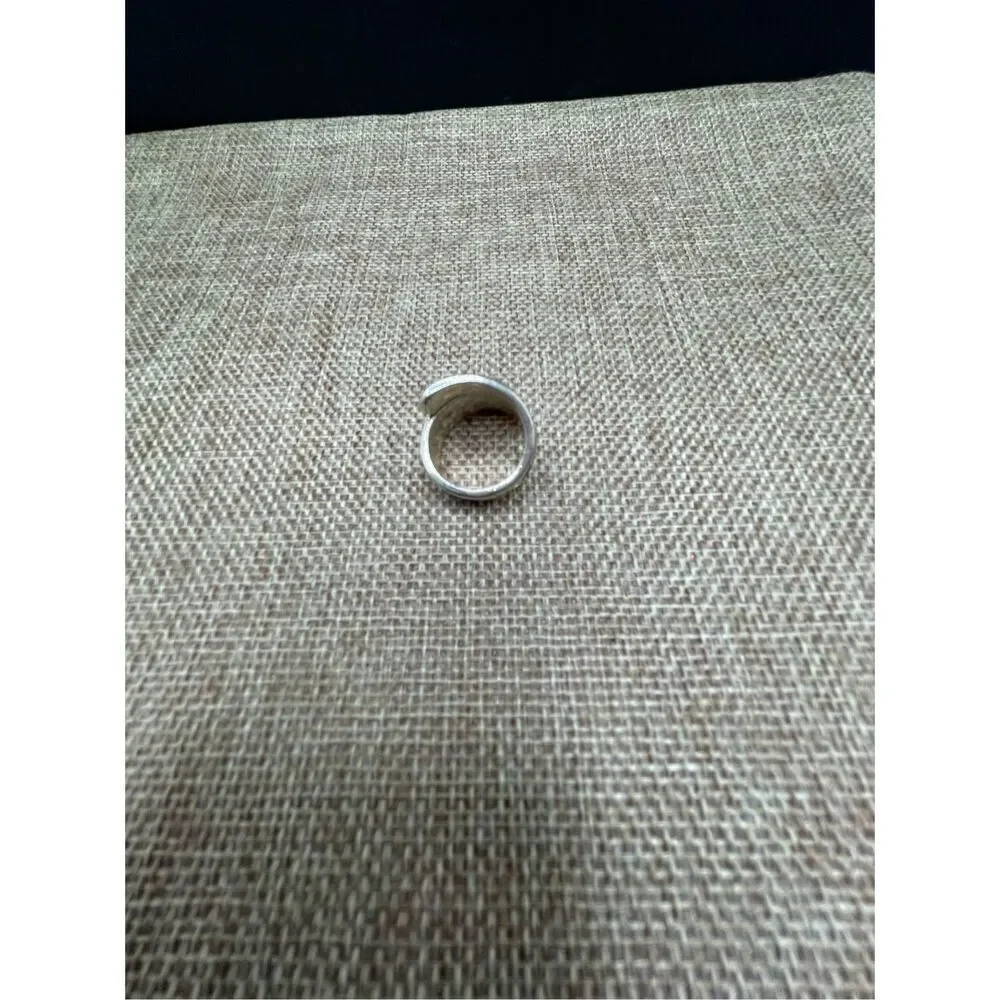 Antique Silver Spoon Ring Unisex Size 6.5 Floral Pattern